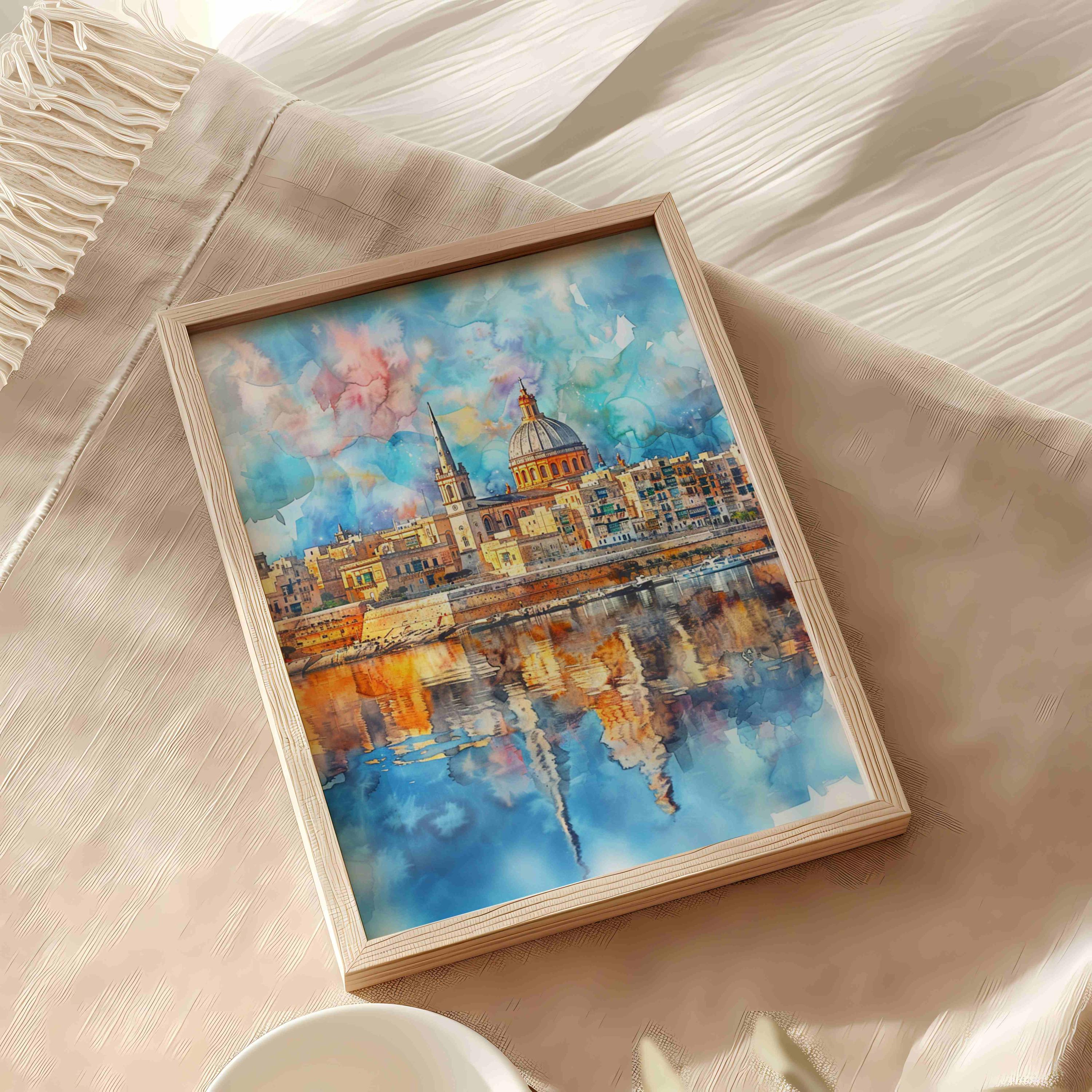 Valletta Malta Europe Watercolor Print: Travel Art Poster - Etsy