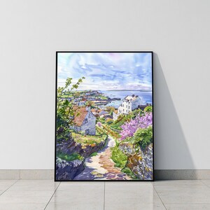 Isle of Jersey Channel Islands Watercolor Print: Europe Travel Art Poster.
Immerse yourself in the beauty of Isle of Jersey in the Channel Islands with our meticulously crafted wall art poster print. This watercolor illustration captures the essence of this iconic British destination, allowing you to relive cherished vacation travel memories. Perfect for home or office décor, or as a gift to an art lover. This beautiful high-resolution print is available as a framed and unframed print.