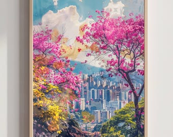 Caracas Venezuela South America Watercolor Print: Travel Art Poster