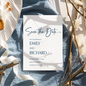Elegante Hochzeit Save the Date Vorlage Minimalistisch Save the Date Classic Bearbeitbar Druckbar Sofort Download #NA-RV