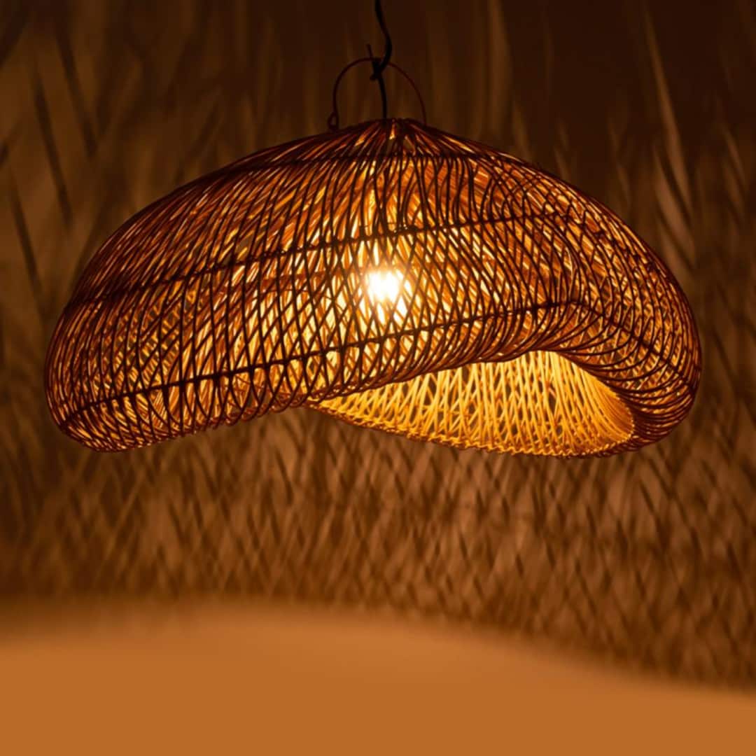 Artistic Bamboo Rattan Wicker Light Shade for Rustic Decor - Etsy