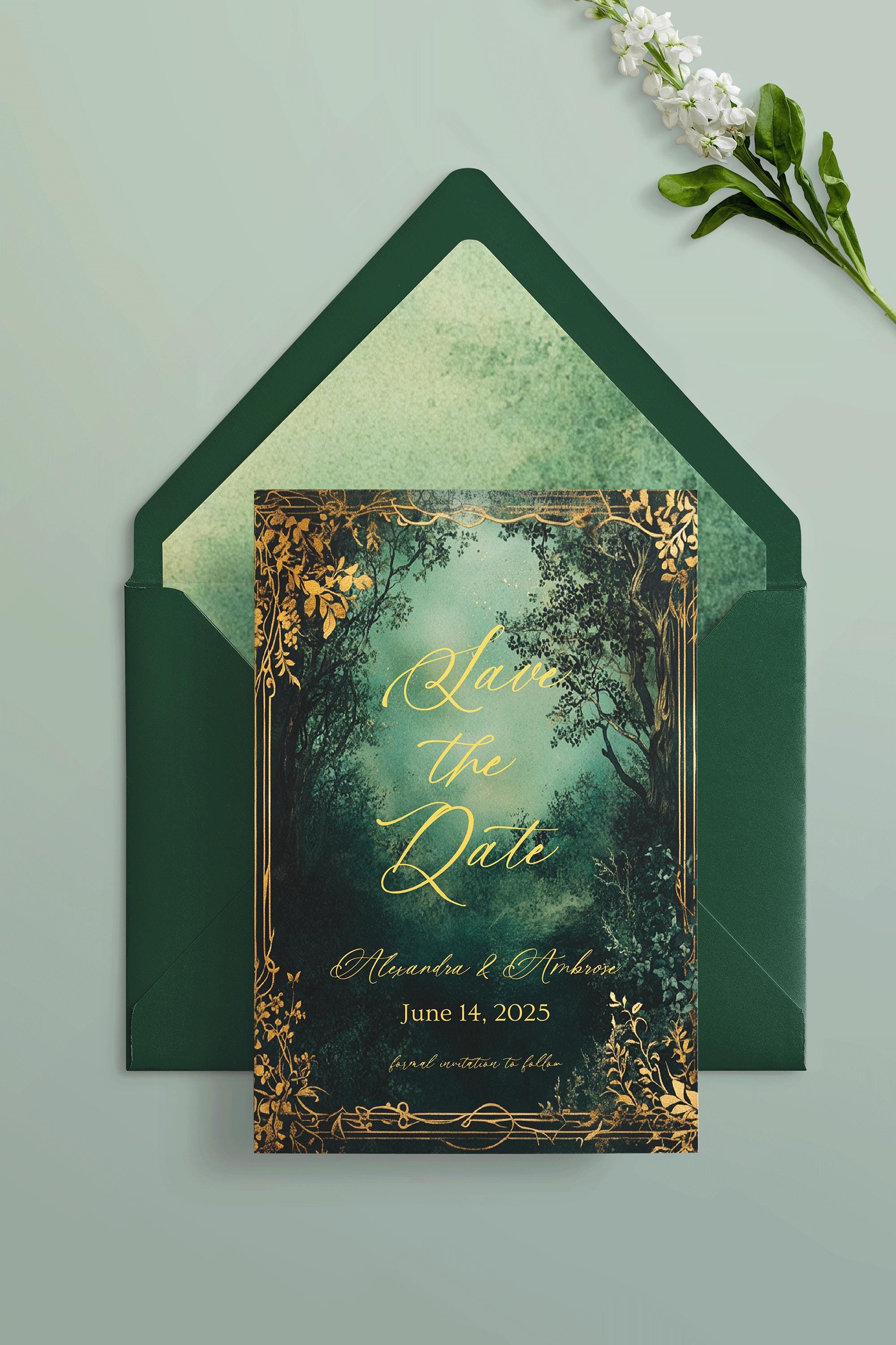 enchanted-forest-save-the-date-unique-fairytale-wedding-announcement