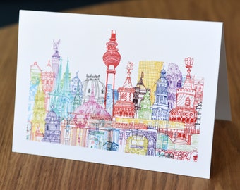 Berlin Towers Greeting Card