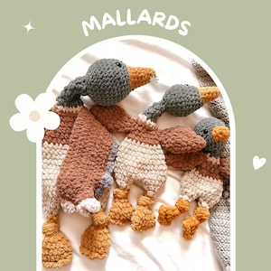 Crochet Mallard Snuggler | *THREE SIZES* | Handmade Mallard Duck Toy | Heirloom-Quality Plush | Cozy Southern Snuggler | Perfect for Cuddles