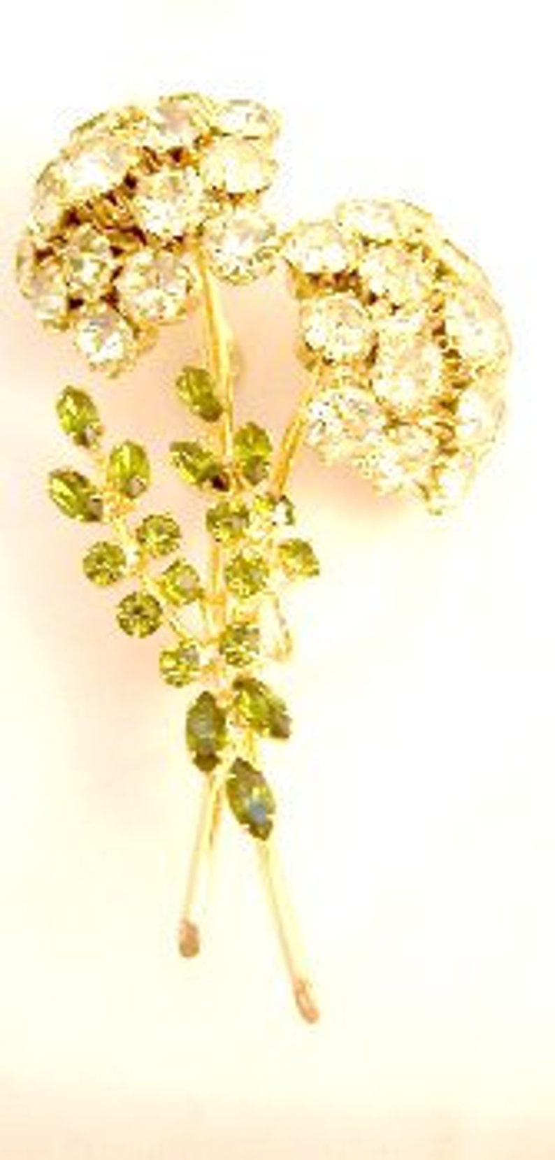 Yellow Rhinestone Flower Pin Set By Vendome Vintage Etsy
