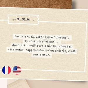 Cartão de felicitações para um melhor amigo francês, cartão de definição de amiga da esposa, aniversário de amigo engraçado, ideia de presente para melhor amigo em inglês