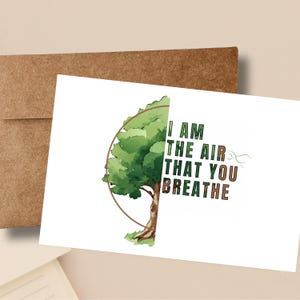 1 Tarjeta + 1 Cartel de árbol de acuarela, tarjeta de naturaleza, medio ambiente, protección del medio ambiente, tarjeta de regalo, tarjeta de ecología, concienciación