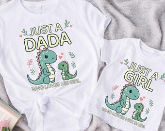 Matching Dada and Baby Dinosaur Shirts, Daddy and Me Matching Shirts, Just A Dada Just A Boy Tee, Cute Dino Family Shirts, Father Son Gift