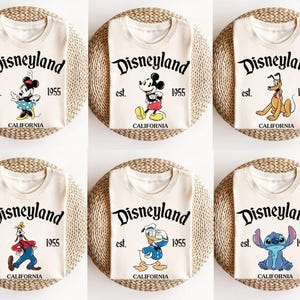 Retro Disneyland Est 1955 Shirt, Disney All Characters Shirt,Mickey And Friends Shirt,Disney Matching Shirt,Disney Group Shirt,Family Xmas