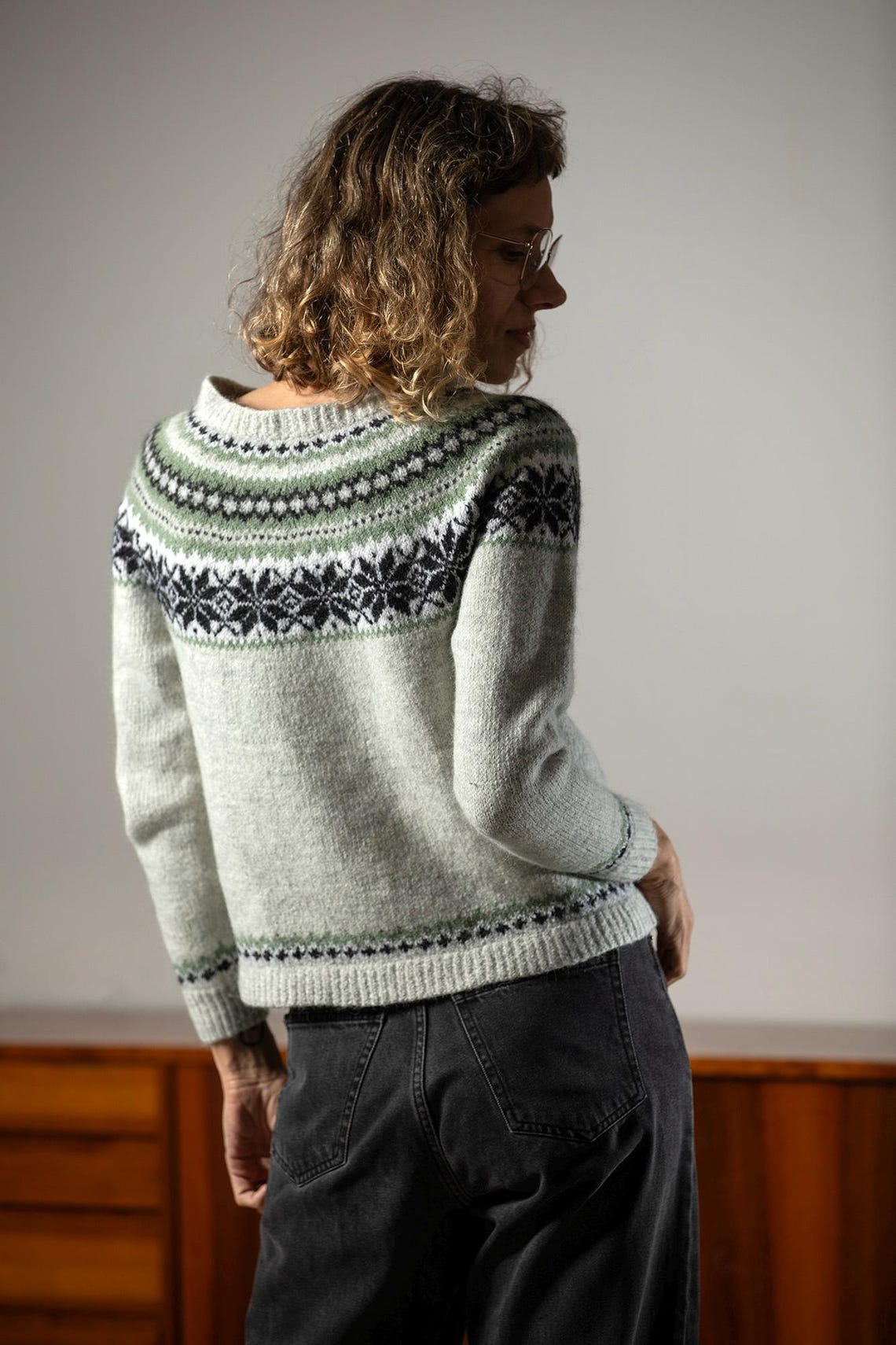Handmade Vintage wool cardigan /Retro sweater from the 90s made in Norway/ casual sweater/oversize/size S, photo 2 of 5