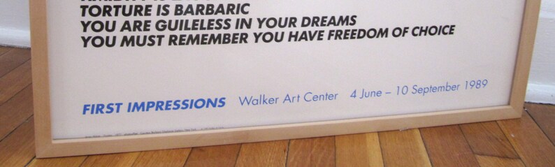 Jenny Holzer Truisms poster Walker Art Center 1989 Framed