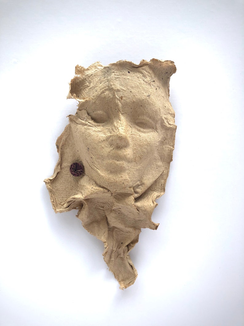 face sculpture art face handmade paper paper sculpture home decor