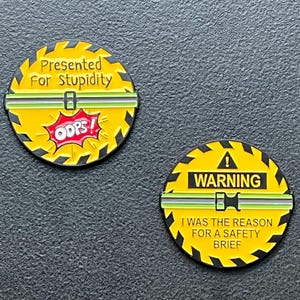 Safety Brief Challenge Coin Military Challenge Coin for trouble makers, accidents, Coin for Army, Navy, Marines, Air Force, Free Shipping!