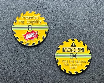 Safety Brief Challenge Coin Military Challenge Coin for trouble makers, accidents, Coin for Army, Navy, Marines, Air Force, Free Shipping!