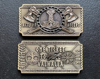 Moneda de desafío Valhalla, moneda vikinga, moneda nórdica, moneda de desafío militar, moneda coleccionable para guerreros. ¡ENVÍO GRATIS!