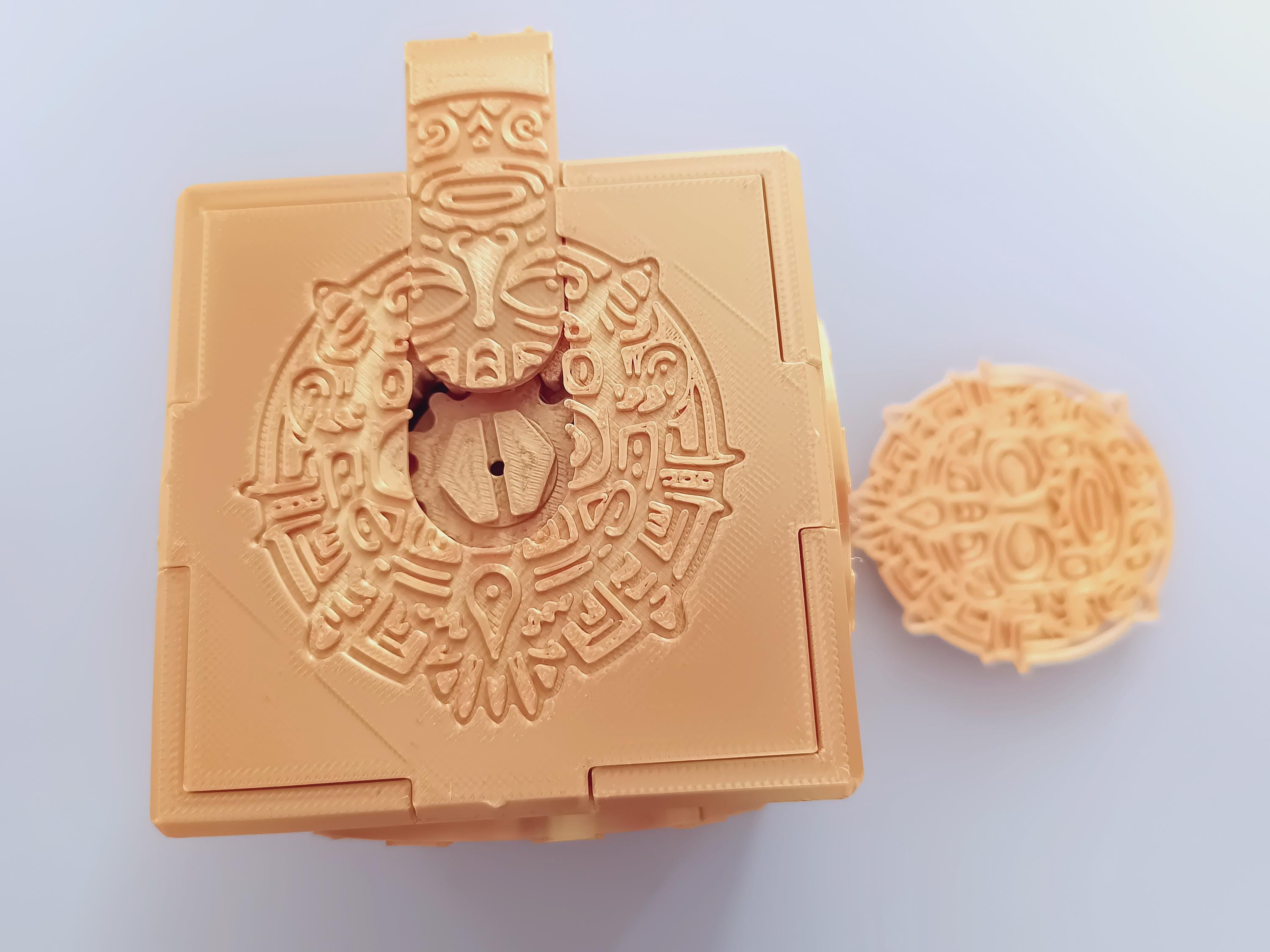 Aztec Dual Lock Box: Golden Puzzle Box With Hidden Key - Etsy