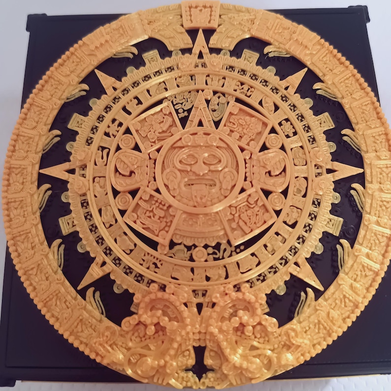 Black and Gold Aztec Lock Box, Decorative Safe With Keychain , Cultural ...
