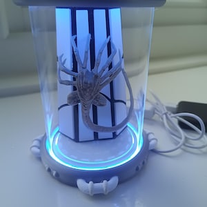Xenomorph  Facehugger Prop: Alien Movie Replica in Glass Incubator