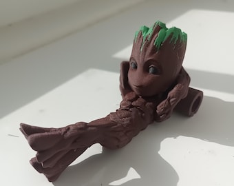 Baby Groot Figurine | Rosewood PLA 3D Printed Guardians of the Galaxy Collectible