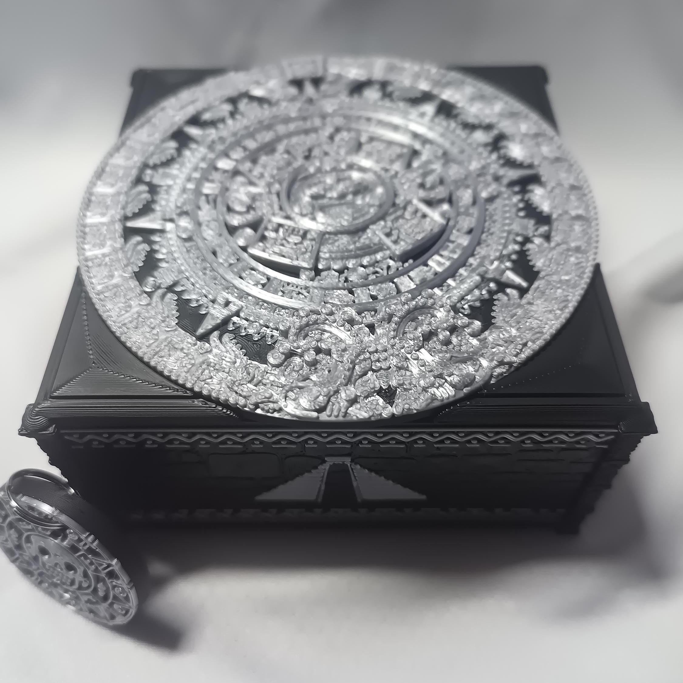 Aztec Calendar Lock Box, Decorative Jewelry Safe With Keychain Lock ...