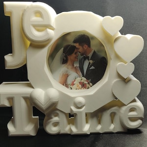 Photo Frame for Valentine’s Day Romantic Gift, I Love You Couples Home Decor, J'taime Love Keepsake