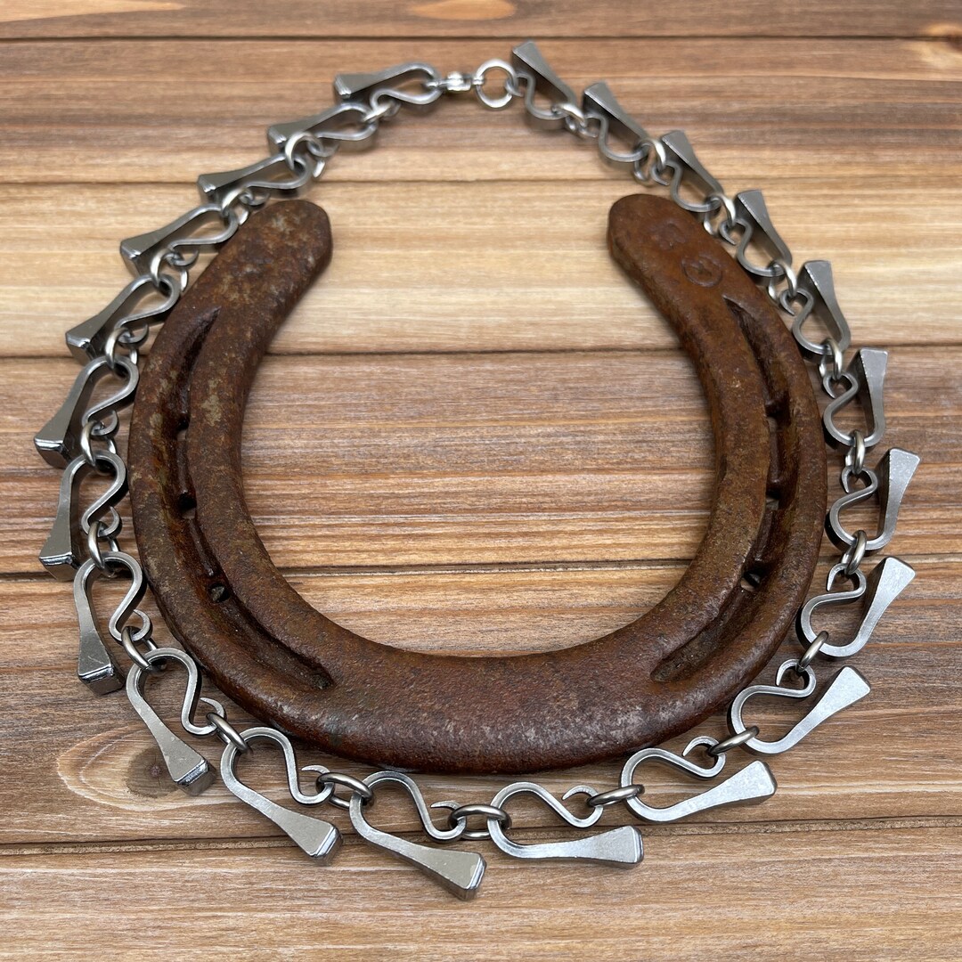 Horseshoe Nail Necklace Etsy