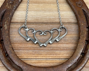 Horseshoe Nail Heart Echo Necklace