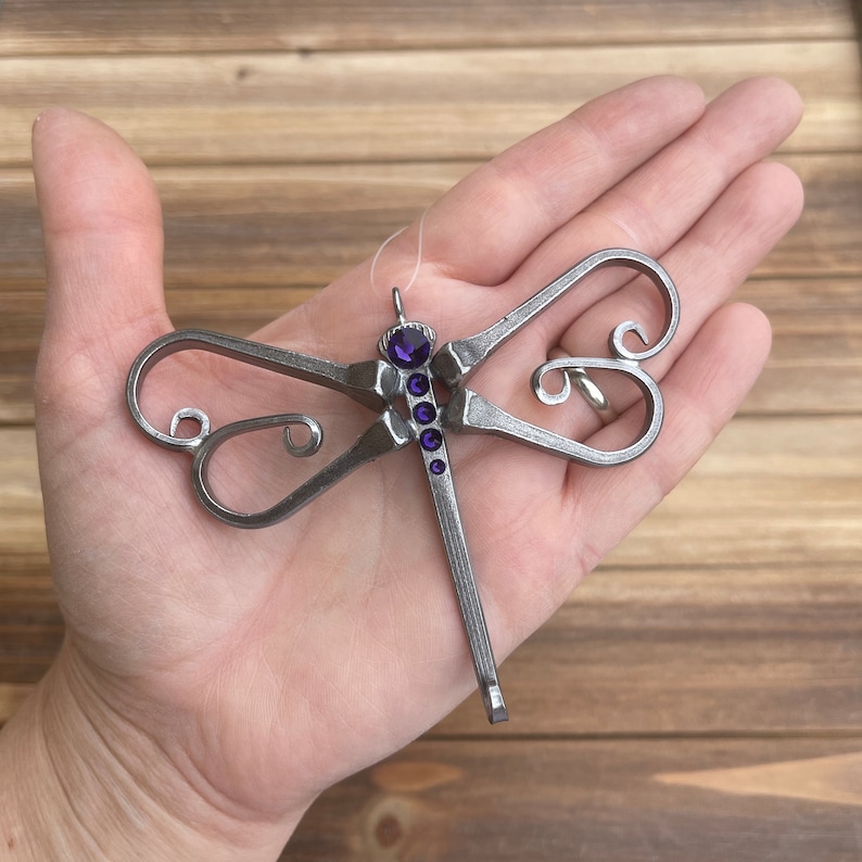 Dragonfly Ornament Made From Horseshoe Nails Etsy