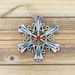 Equestrian Horseshoe Nail Snowflake Ornament with Crystal Options 