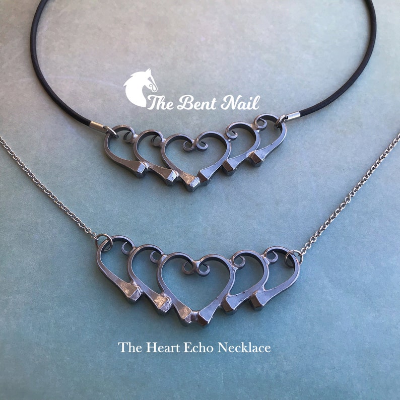 Horseshoe Nail Heart Echo Necklace Etsy