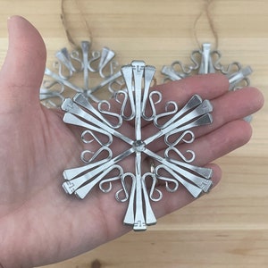 Snowflake Ornament made from Authentic Horseshoe Nails 3 design options image 10