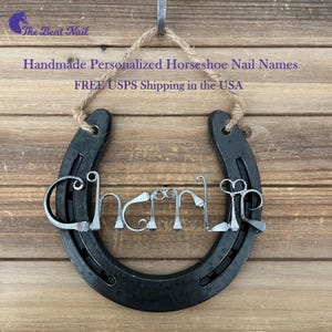 Personalized Custom Horseshoe Nail Horse Name Sign, Equestrian Gift