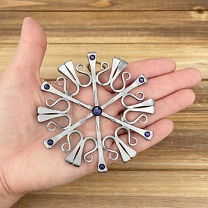 Equestrian Horseshoe Nail Snowflake Ornament with Crystal Options image 9