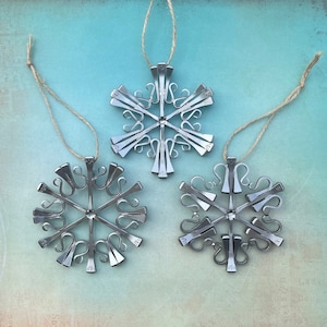 Horse Ornament Snowflake from Authentic Horseshoe Nails ( 3 design options )