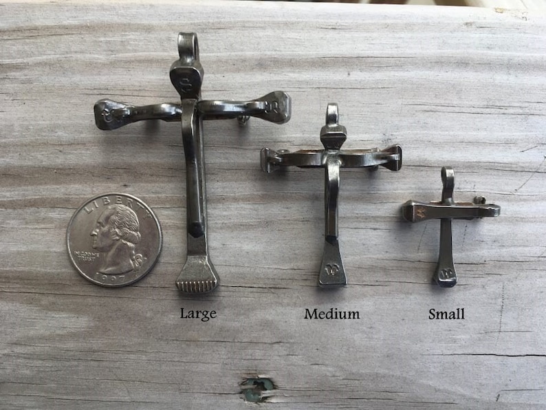 Crucifix Pin Handcrafted From Authentic Horseshoe Nails 3 Etsy