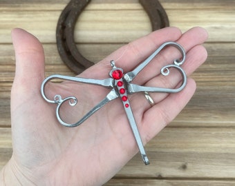 Dragonfly Ornament made from Horseshoe Nails