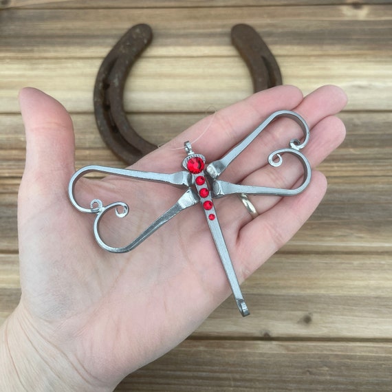 Dragonfly Ornament Made From Horseshoe Nails 