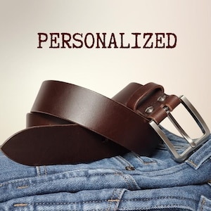 Brown Leather Belt, Men&#39;s Leather Belt 40 mm Wide, Handmade Leather Accessory, Personalized Handcrafted Belt with Wide Strap, Timeless Belt
