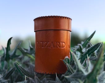 Custom Leather Dice Cup, RPG DnD Gaming Accessories, Personalized Gift for Gamers