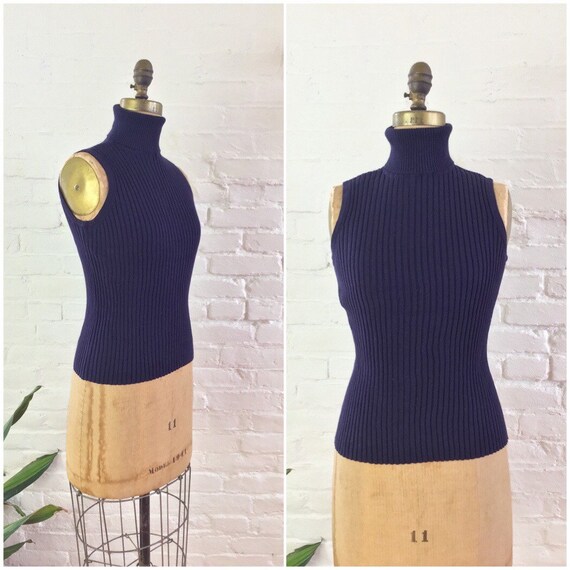 90s y2k minimalist aubergine ribbed knit cotton sl