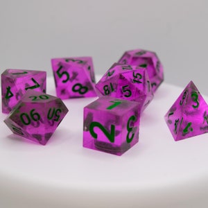 Eternity Lace, DnD Resin Dice Set, Polyhedral Dice, Sharp Edge Dice, RPG Dice, MTG Dice, Dungeons and Dragons, DnD Gifts