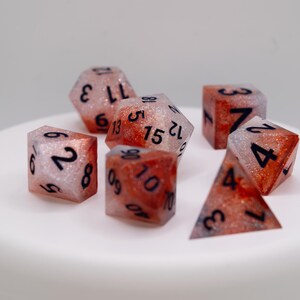 Chrono Brick, DnD Resin Dice Set, Polyhedral Dice, Sharp Edge Dice, RPG Dice, MTG Dice, Dungeons and Dragons, DnD Gifts