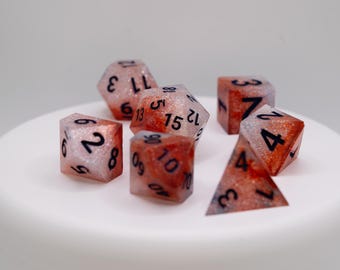 Chrono Brick, DnD Resin Dice Set, Polyhedral Dice, Sharp Edge Dice, RPG Dice, MTG Dice, Dungeons and Dragons, DnD Gifts