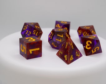 Spellstone, DnD Resin Dice Set, Polyhedral Dice, Sharp Edge Dice, RPG Dice, MTG Dice, Dungeons and Dragons, DnD Gifts