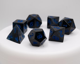 Omenskin, DnD Resin Dice Set, Polyhedral Dice, Sharp Edge Dice, RPG Dice, MTG Dice, Dungeons and Dragons, DnD Gifts