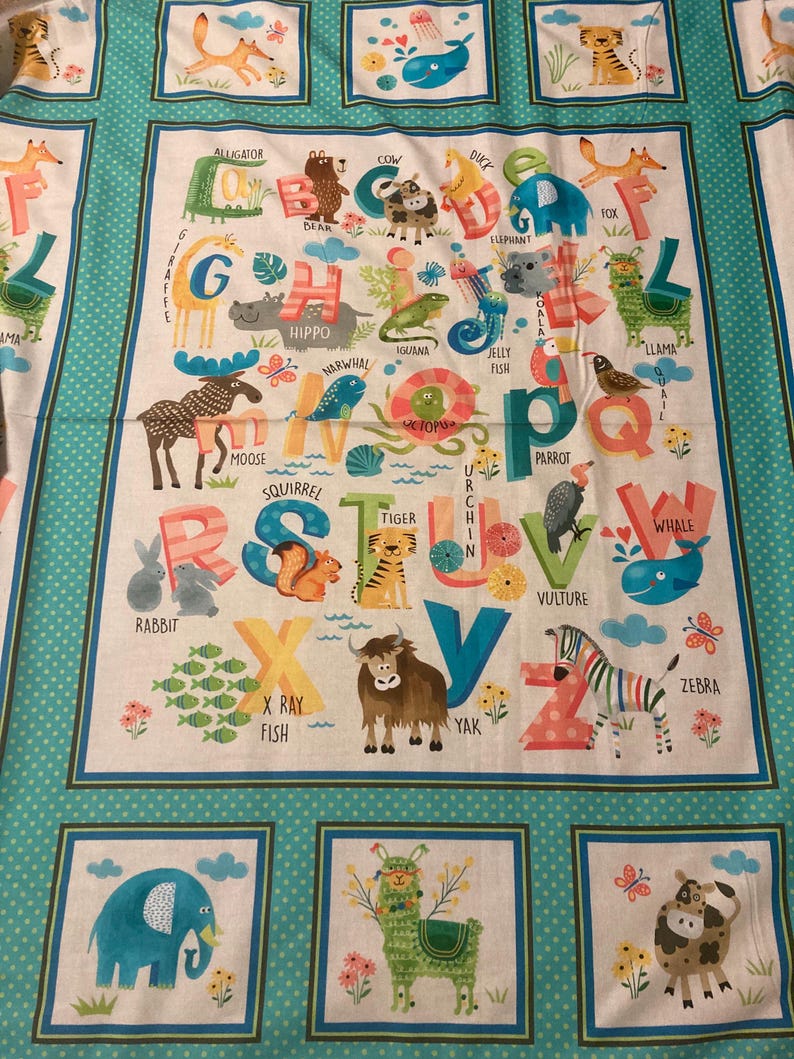 Alphabets Alphabits Fabric 24” Panel by Michael Miller - Etsy