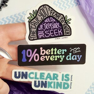 Adesivos de Citações Motivacionais - Vinil Brilhante Impermeável