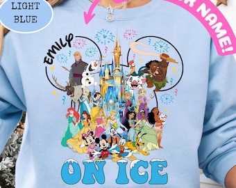 Camiseta personalizada de Disney On Ice, suéter para viaje familiar de WDW, camiseta a juego de Disneyland, camiseta de viaje de invierno de Disney, sudadera de Disney Mickey&Co
