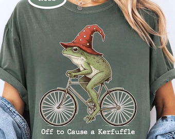 Off to Cause a Kerfuffle Frog Tshirt, Sarcastic Shirts, Funny Sayings, Adult Humor Shirt, Frog Meme Shirt, Mental Health Shirt, Funny Shirts