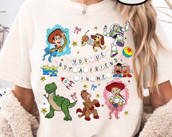 Vintage Coquette Disney Toy Story You've Got A Friend In Me Shirt, Toy Story Characters Tee, Disneyland Trip Shirt, Family Matching Shirt